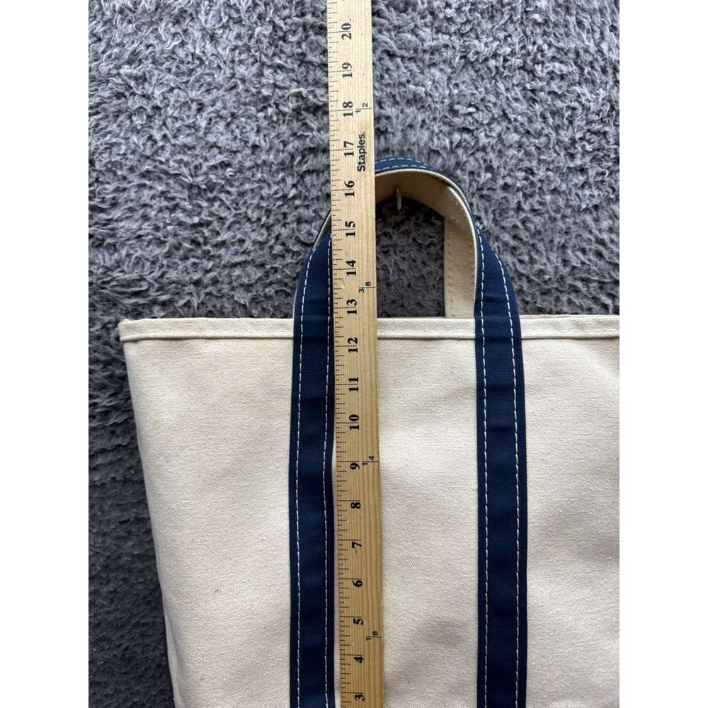 Vintage L.L.Bean 80's Boat & Tote Two-Tone Canvas Tote Bag Navy Blue White - Picture 9 of 11